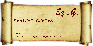 Szaló Géza névjegykártya