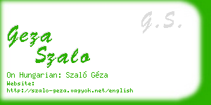 geza szalo business card