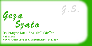 geza szalo business card
